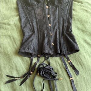 Savage X Fenty Black Lace Corset Top